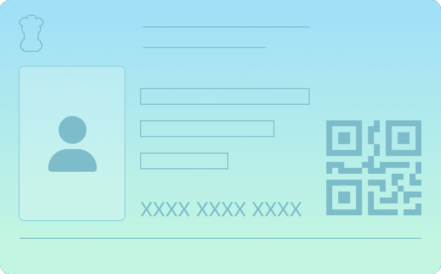 An identity card being verified