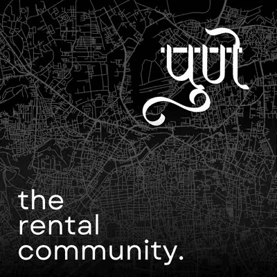 Pune street map with The Rental Community wordmark